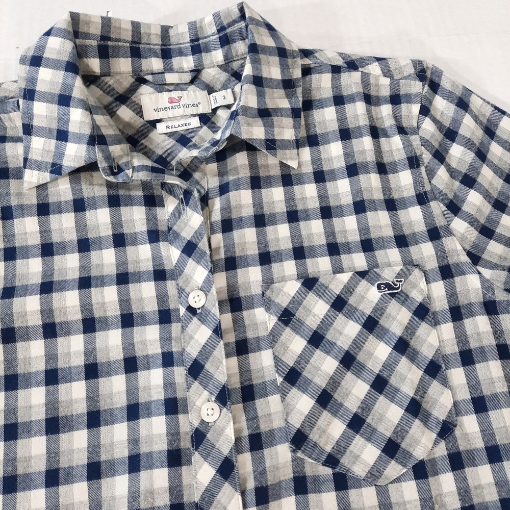Vineyard Vines Plaid Flannel Whale Shirt